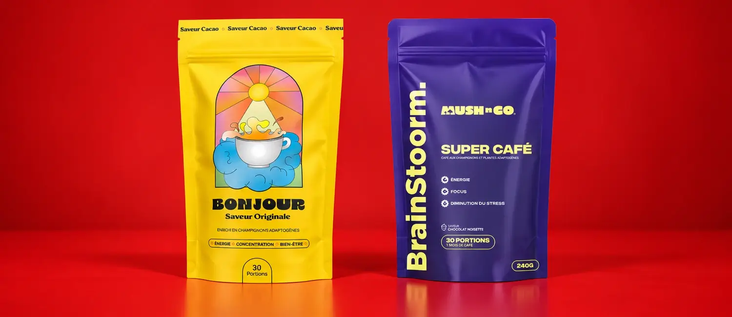 Bonjour Drink und Brainstoorm von Mush N Go nebeneinander