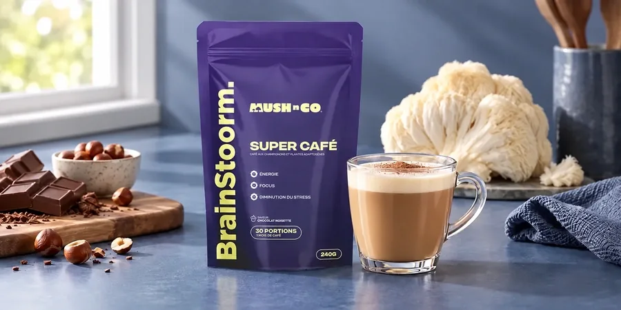 Brainstoorm von Mush N Go mit Latte, Schokolade und Lion’s Mane