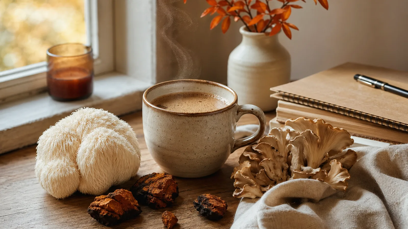 Morgenroutine mit Pilzkaffee für Fokus
